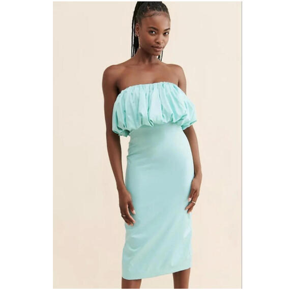 Let me be Dresses & Skirts - Anthropologie x Let Me Be - Slim Bubble MIDI Dress, blue, size XS